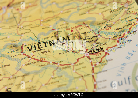 Mappa del Vietnam - Indocina Foto Stock