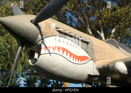 Una vista di Curtiss P40 Warhawk Fighter Bomber, US Foto Stock