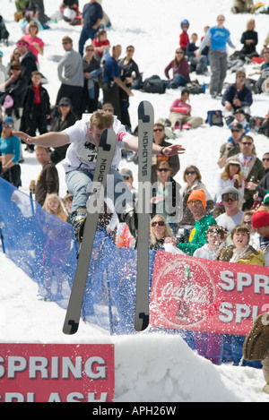 Ski Jumping Competition at Winter Park Colorado Foto Stock