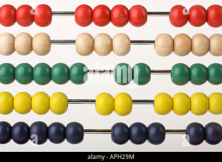 Abacus caclulator con perline colorate Foto Stock