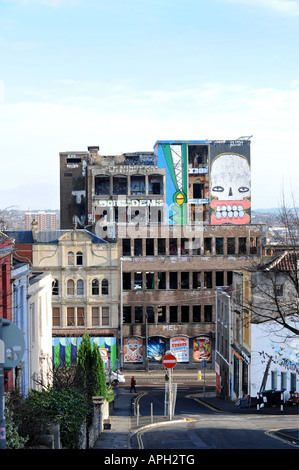 Il lavoro di graffiti IN STOKES CROFT BRISTOL Foto Stock