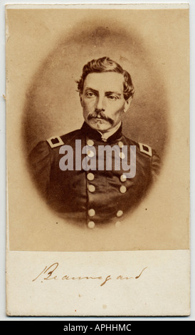 Carte de visite di Pierre Gustave Toutant Beauregard. Foto Stock