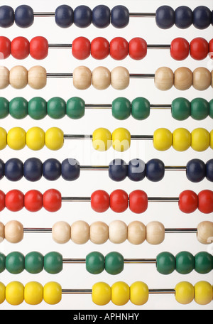 Abacus caclulator con perline colorate Foto Stock