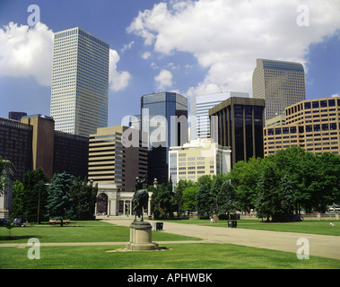 Geografia / viaggio, Stati Uniti, Colorado, Denver, Civic Center / Center Park, skyline, , Foto Stock
