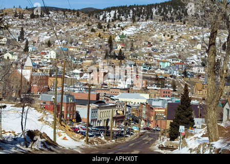 Il gioco d'azzardo quartiere nel centro città in Colorado con il XVIII secolo architettura vittoriana in background Foto Stock