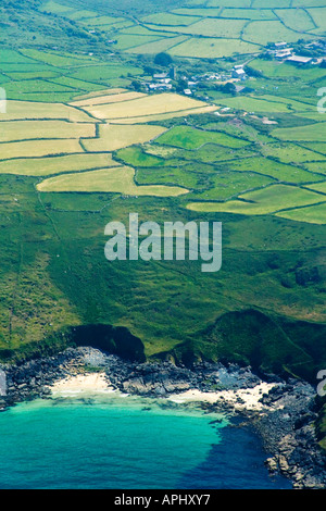 Villaggio Zennor fotografia aerea e della Cornovaglia costa in estate sole Penwith West Cornwall Inghilterra UK GB Foto Stock