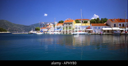 Fiskardo visualizza l'isola di Cefalonia in Grecia Foto Stock