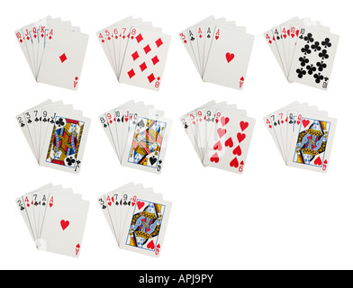 mani di poker Foto Stock