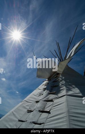 Tende tepee presso il St Mary's Mission- Stevensville, Montana Foto Stock