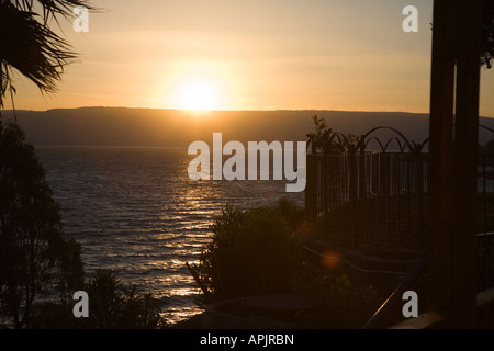 Stock Foto del tramonto sul mare di Galilea Foto Stock