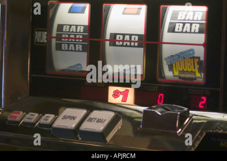Perdere il risultato su slot machine Foto Stock