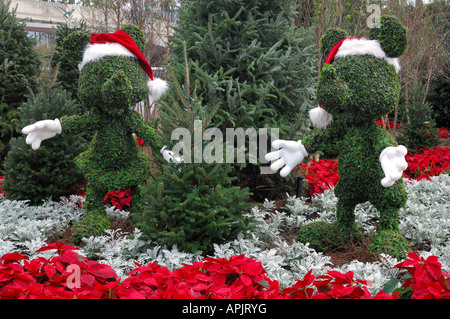 Topiaria da Natale a Epcor a Disney World Florida USA Foto Stock