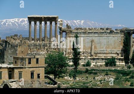 Il tempio romano, complesso a Baalbek, Libano. Foto Stock