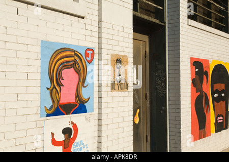 ILLINOIS Chicago dipinti su un muro di mattoni moderno ritratti grafica Foto Stock