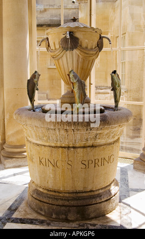 Ornano la Fontana di acqua per il bagno di acqua minerale in camera della pompa, bagno, England, Regno Unito Foto Stock