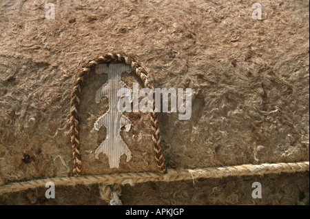 Ornamento di una yurta kazaka, Kazakistan, Kyzyl Kum Foto Stock
