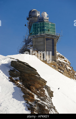 Jungrfrau Top d'Europa osservatorio, altopiano Jungfrau alpi svizzere, Svizzera. Foto Stock