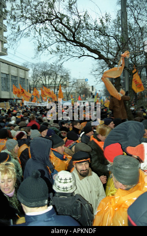 La Rivoluzione arancione, Maydan Nezaleznosty, Yuschenko, Ucraina, Ukrania, Kiev, Kyiv, 2004, Timoshenko, Yanukovich, democrazia Foto Stock