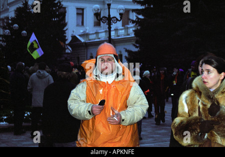 La Rivoluzione arancione, Maydan Nezaleznosty, Yuschenko, Ucraina, Ukrania, Kiev, Kyiv, 2004, Timoshenko, Yanukovich, democrazia Foto Stock