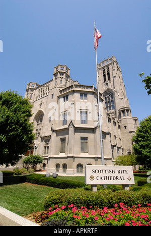 Scottish Rite Cathedral nel centro di Indianapolis in Indiana Foto Stock