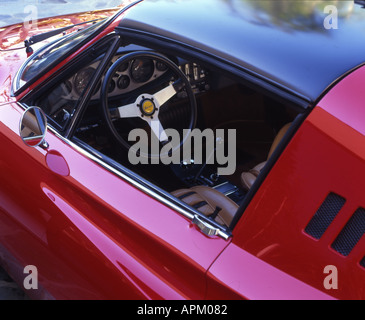 1974 D Ferrari 246 GTS Dino dettaglio interni Foto Stock