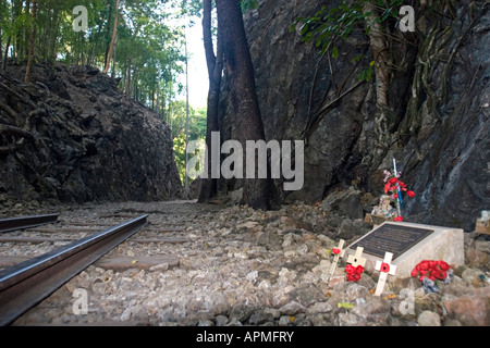 Hellfire Pass Governo australiano memorial walking trail della Thailandia Foto Stock