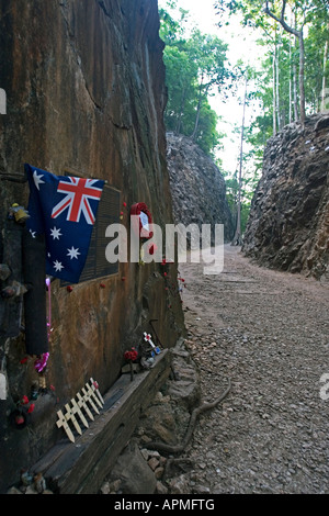 Hellfire Pass Governo australiano memorial walking trail della Thailandia Foto Stock