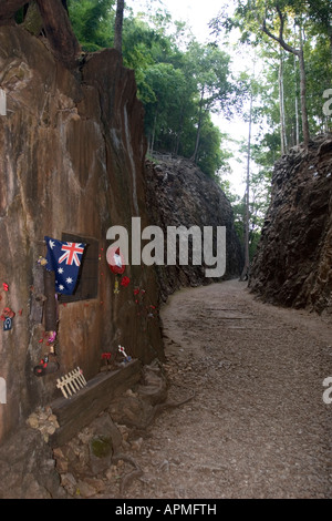 Hellfire Pass Governo australiano memorial walking trail della Thailandia Foto Stock