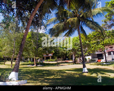 Holiday bungalow resort sulla spiaggia di Diani Kenya Foto Stock