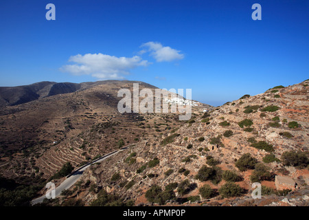 Europa Grecia CICLADI sikinos una vista del Kastro e hora Foto Stock