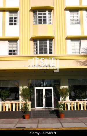 South Beach di Miami, edificio Art Deco Foto Stock