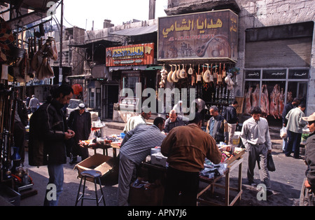 JORDAN Street e il mercato nel quartiere centrale di Amman Foto Stock