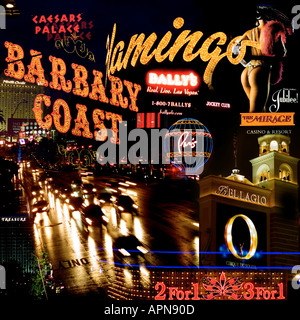 Le luci al neon di Las Vegas Stati Uniti d'America Foto Stock