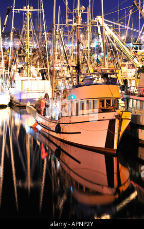 Barche da pesca in porto, Campbell River Foto Stock