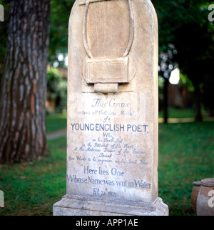 Il poeta inglese John Keats lapide a Roma, Italia, al cimitero protestante di Roma, Italia KATHY DEWITT Foto Stock