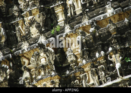 Parete di Sid di templeart Padmanabhaswamy temple Thiruvananthapuram Kerala, India Foto Stock