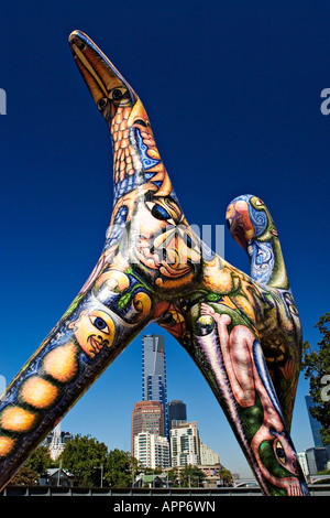 Sculture di Melbourne / 'Angel' di scultura in Melbourne s 'Birrarung Marr Park'.Melbourne Victoria Australia. Foto Stock