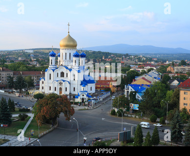 Russa moderna cattedrale ortodossa, Uzhhorod, Zakarpattia, Oblast di Ucraina Foto Stock