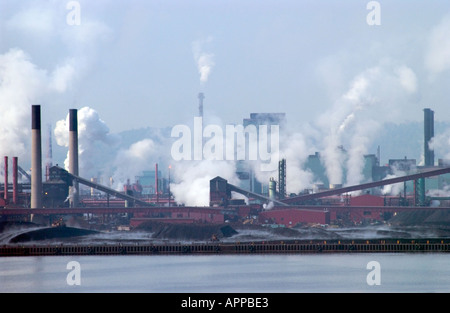 Paesaggio industriale sulla baia di Hamilton Ontario Canada Foto Stock