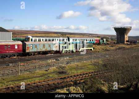 Ferrovie a Pontypool e Blaenavon Railway Museum a Blaenavon nel Galles del Sud. Foto Stock