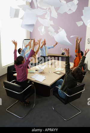 Gli imprenditori il tifo per l'incontro Foto Stock