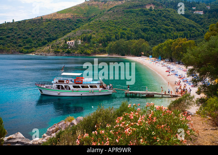 Spiaggia Kerasia di Corfù, Grecia e le isole greche Foto Stock