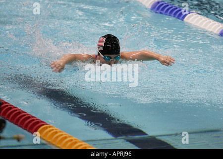 Il Paralympic World Cup 2005 Manchester Aquatics Centre Angelo Langner USA 50m butterfly S6 Foto Stock