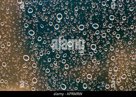 Gocce di pioggia in Windows Foto Stock