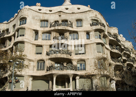 Casa Mila a Barcellona Spagna Foto Stock