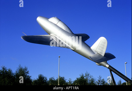 Il Whittle Jet memorial, Lutterworth Leicestershire, England, Regno Unito Foto Stock