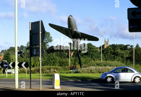 Il Whittle Jet memorial, Lutterworth Leicestershire, England, Regno Unito Foto Stock