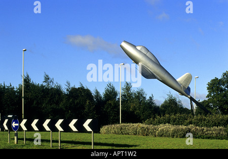 Il Whittle Jet memorial, Lutterworth Leicestershire, England, Regno Unito Foto Stock