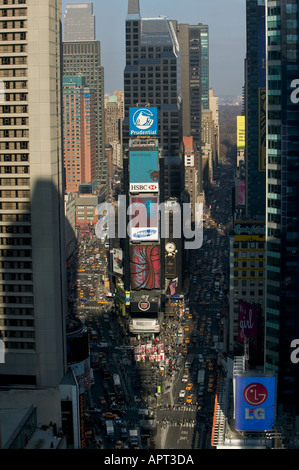 Vista aerea di Times Square a New York City USA 30 Dicembre 2004 Foto Stock