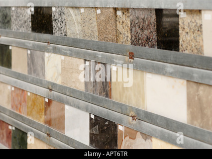 Diversi tipi di marmo di Carrara, Italia Foto Stock